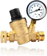 🚰 rvguard rv water pressure regulator valve: brass lead-free adjustable reducer with gauge & inlet screen filter for rv camper travel trailer logo