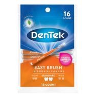 🦷 dentek easy brush interdental cleaners, mint 16 ea (pack of 5): efficient teeth cleaning tools for optimal oral hygiene logo