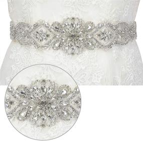 img 3 attached to HDE Rhinestone Wedding Bridal Sashes Women's Accessories