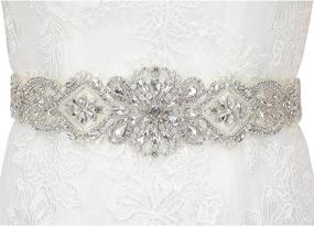 img 4 attached to HDE Rhinestone Wedding Bridal Sashes Women's Accessories