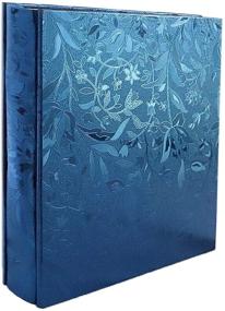 img 4 attached to 📸 Большой фотоальбом из искусственной кожи RECUTMS 4x6 - вмещает 600 фотографий, черные страницы - горизонтальный и вертикальный семейный альбом для подарка Memory Book (Blue S-Leaf)