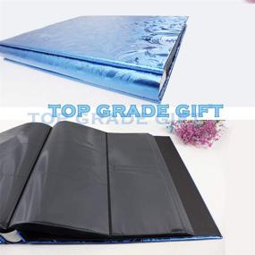 img 2 attached to 📸 RECUTMS Large PU Leather Photo Album 4x6 - Holds 600 Photos, Black Pages - Horizontal and Vertical Family Album Gift Memory Book (Blue S-Leaf)
