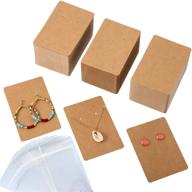 📦 300-piece necklace earring display cards set with self-sealing bags - ideal for stud earrings, dangle earrings, pendant earrings, and necklace chains (kraft) logo