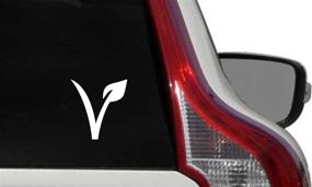 img 2 attached to Vegan V Leaf Car Vinyl Sticker Decal: Perfect for Auto Cars, Trucks, and More