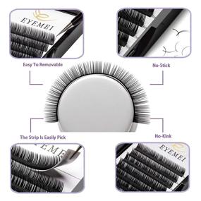 img 2 attached to 💁 EYEMEI Professional Light Faux Mink Individual Eyelashes - Mixed Tray 0.15mm D-Curl (8-15mm) - Perfect Salon Supplies for Eyelash Extensions