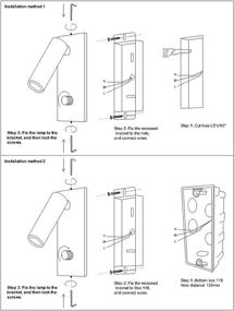 img 3 attached to 🔦 Agese Recessed Wall Mounted Reading Light Sconces with Dimmer Switch - Bedside Headboard Bedroom Wall Lamp, Osram LED 4.5W Warm White 3000K, Input 110-240V AC - Hardwired Embedded (Nickel WL200)