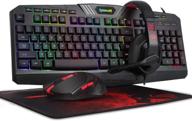ultimate gaming bundle: redragon s101 wired rgb backlit keyboard and mouse with gaming mouse pad & headset - windows pc gamer combo (black) logo