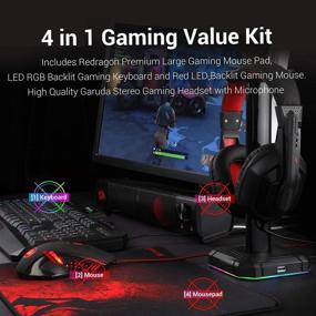 img 3 attached to Ultimate Gaming Bundle: Redragon S101 Wired RGB Backlit Keyboard and Mouse with Gaming Mouse Pad & Headset - Windows PC Gamer Combo (Black)