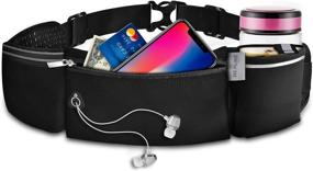 img 4 attached to 🏃 REALIKE Running Hydration Belt Pack Waist Bag with Water Bottle Holder - Double Zipper Pouch - Reflective Adjustable Strip - Fit for iPhone Xs max - for Running, Cycling, Hiking Outdoor Sport