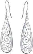 ✨ fancime sterling silver drop earrings – lightweight polished dangles for women & girls: fine jewelry gifts, filigree knots, twisted hoops & teardrop ovals logo