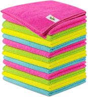 🧽 scrubit microfiber cleaning cloths (12 pack) - lint free towels for house, kitchen, cars, windows - ultra absorbent and super soft wash cloths logo