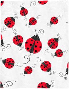 img 1 attached to 🛏️ Super Soft Flannel Fleece Bed Blanket - Twin Size Throw for Kids Girls Boys, Red Ladybug Cartoon White Pattern, Lightweight and Breathable - Ideal for Bedroom, Living Room, Sofa Couch - Measures 39x49in