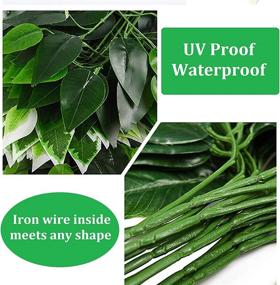 img 3 attached to 🌿 Enhance Your Décor with FUNORNAM 24Pcs Artificial Ficus Leaves Benjamina Tree Branches: Perfect for Home, Wedding, Indoor, and Outdoor Décor (Green)