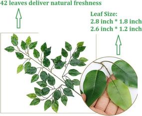 img 2 attached to 🌿 Enhance Your Décor with FUNORNAM 24Pcs Artificial Ficus Leaves Benjamina Tree Branches: Perfect for Home, Wedding, Indoor, and Outdoor Décor (Green)