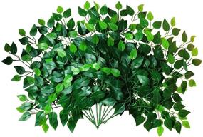 img 4 attached to 🌿 Enhance Your Décor with FUNORNAM 24Pcs Artificial Ficus Leaves Benjamina Tree Branches: Perfect for Home, Wedding, Indoor, and Outdoor Décor (Green)