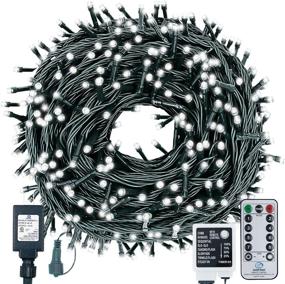 img 4 attached to 500 LED Christmas String Lights - 164FT Long Tree Lights with Remote Control, Connectable, 8 Modes & Timer - Cool White Twinkle Starry Lights for Halloween, Patio, Garden, Wedding, Party Decor - Decute