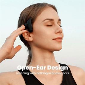 img 3 attached to 🎧 Беспроводные Bluetooth-наушники Mu6 Ring Open Ear с микрофоном - спортивные наушники с воздушной проводимостью, водонепроницаемые наушники | 10 часов воспроизведения музыки, игр, тренировок, бега, занятий в спортзале