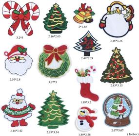 img 3 attached to 🧥 Iron On Patches Embroidered Appliques: DIY Xmas Style Decoration & Repair – 13pcs