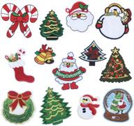 🧥 iron on patches embroidered appliques: diy xmas style decoration & repair – 13pcs logo