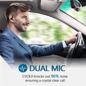 img 3 attached to 🎧 Conambo Bluetooth Headset with CVC8.0 Noise Cancelling Dual Mic, Wireless Bluetooth Earpiece V5.0 Hands-Free Earphones, for iPhone and Android Cell Phones - Ideal for Drivers, Truckers, and Business Professionals.