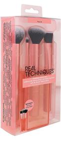 img 1 attached to 💁 Real Techniques Flawless Base Brush Set: Ultra Plush Custom Cut Bristles & Extended Ferrules for Perfect Makeup Application, Orange (5 Piece)