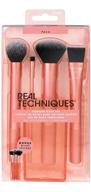 💁 real techniques flawless base brush set: ultra plush custom cut bristles & extended ferrules for perfect makeup application, orange (5 piece) logo