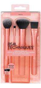 img 4 attached to 💁 Real Techniques Flawless Base Brush Set: Ultra Plush Custom Cut Bristles & Extended Ferrules for Perfect Makeup Application, Orange (5 Piece)