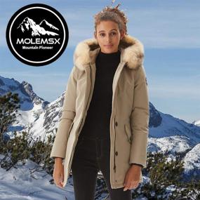 img 2 attached to 🧥 Warm & Stylish Molemsx Women's Duck Down Long Parka Winter Jacket with Fur Hood - Puffer Coat for Ultimate Warmth