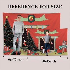 img 1 attached to 🔥 Funnytree Cartoon Christmas Fireplace Photography Backdrop 96x72 inches Stole Christmas Winter Background Santa Pine Tree Baby Shower Party Decoration Banner Supplies