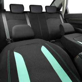 img 1 attached to 🚗 CAR-GRAND Universal Fit Sporty Breathable Mesh and Fabric Car Seat Covers – Mint