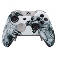 🐺 extremerate soft touch wolf soul front housing shell faceplate for xbox one elite controller model 1698 with thumbstick accent rings (controller not included) logo