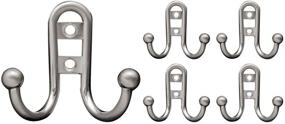 img 4 attached to 🧣 Satin Nickel Double Robe Hook with Ball End (5 Pack) by Franklin Brass B46115M-SN-C
