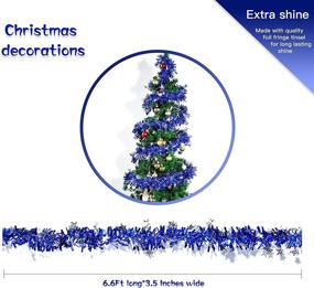 img 2 attached to 🎄 Blue Metallic Twist Garland with Star - 33FT Tinsel Decorations for Christmas Tree, Wedding, Birthday Party - 5-Layer Encrypted Tinsel Tassel - Reliable Supplies