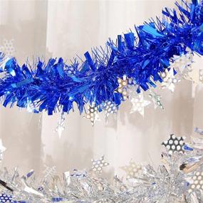 img 4 attached to 🎄 Blue Metallic Twist Garland with Star - 33FT Tinsel Decorations for Christmas Tree, Wedding, Birthday Party - 5-Layer Encrypted Tinsel Tassel - Reliable Supplies