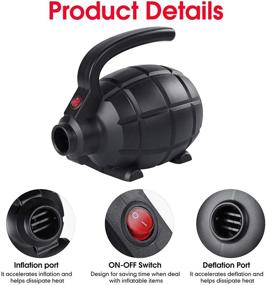 img 3 attached to Newtion Electric Air Pump Black - 110V AC/600W Quick-Fill Pump for Outdoor Camping, Inflatable Cushions, Airbeds, Boats & More
