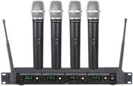 🎤 gtd audio 4 handheld wireless microphone system - ideal for church, karaoke, dj party - range up to 300 ft logo