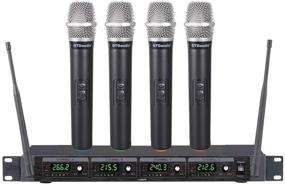 img 3 attached to 🎤 GTD Audio 4 Handheld Wireless Microphone System - Ideal for Church, Karaoke, DJ Party - Range up to 300 ft