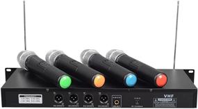 img 2 attached to 🎤 GTD Audio 4 Handheld Wireless Microphone System - Ideal for Church, Karaoke, DJ Party - Range up to 300 ft
