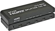 🔌 expert connect 1x4 hdmi splitter: 4 port - ultra hd 4k/2k @ 60hz - hdr - hdmi 2.0 - hdcp 2.2 - full hd/3d - dts - direct tv - 18 gbps logo
