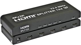 img 4 attached to 🔌 Эксперт Connect 1x4 HDMI Splitter: 4 порта - Ultra HD 4K/2K @ 60 Гц - HDR - HDMI 2.0 - HDCP 2.2 - Полный HD/3D - DTS - Прямой ТВ - 18 Гбит/с