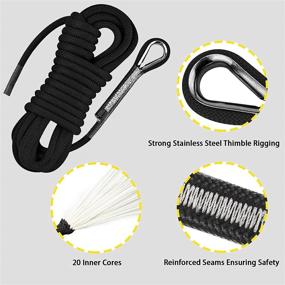 img 2 attached to 🧗 AOLEBA 10.5mm Static Climbing Rope: Versatile Outdoor Rock Climbing Equipment 32ft