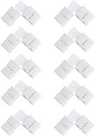 🔌 10pcs pack vipmoon l-shape 2 pins conductor connector: solderless snap down quick splitter for 8mm wide 2835 3528 single color flex led strips - right angle corner led strip connector логотип