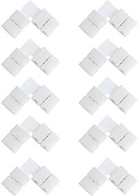 img 4 attached to 🔌 10pcs Pack VIPMOON L-Shape 2 Pins Conductor Connector: Solderless Snap Down Quick Splitter for 8mm Wide 2835 3528 Single Color Flex LED Strips - Right Angle Corner LED Strip Connector