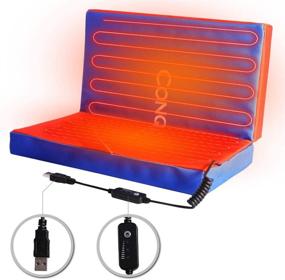 img 4 attached to 🔥 CONQUECO Heated Seat Cushion - Portable Electric Mat with 3 Heat Settings for Outdoor Sports, Camping, Travel, and Winter Warmth