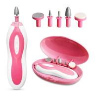 💅 portable electric pedicure & manicure set: 5-piece attachment for hands and feet care - usb nail file for home use (pink) logo