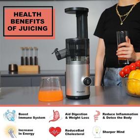 img 3 attached to 🍎 Blamdoil Compact Slow Juicer Masticating Extractor - Cold Press Mini Juicer for High Nutrient Fruits and Vegetables - Electric Small Juicer BPA-Free - Easy to Clean - Quiet Motor - Reverse Function (Silver)