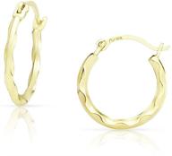 10k yellow gold small wave click top hoop earrings - solidgold logo