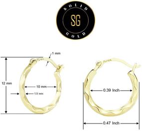 img 1 attached to 10K Yellow Gold Small Wave Click Top Hoop Earrings - SOLIDGOLD