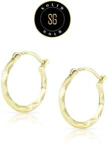 img 2 attached to 10K Yellow Gold Small Wave Click Top Hoop Earrings - SOLIDGOLD