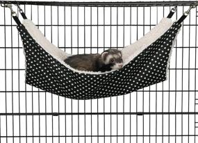 img 3 attached to Black and White Polka Dot Pet Cage Hammock – ProSelect Wild Time with Fleece Interior, 21” x 12.5” Measurements